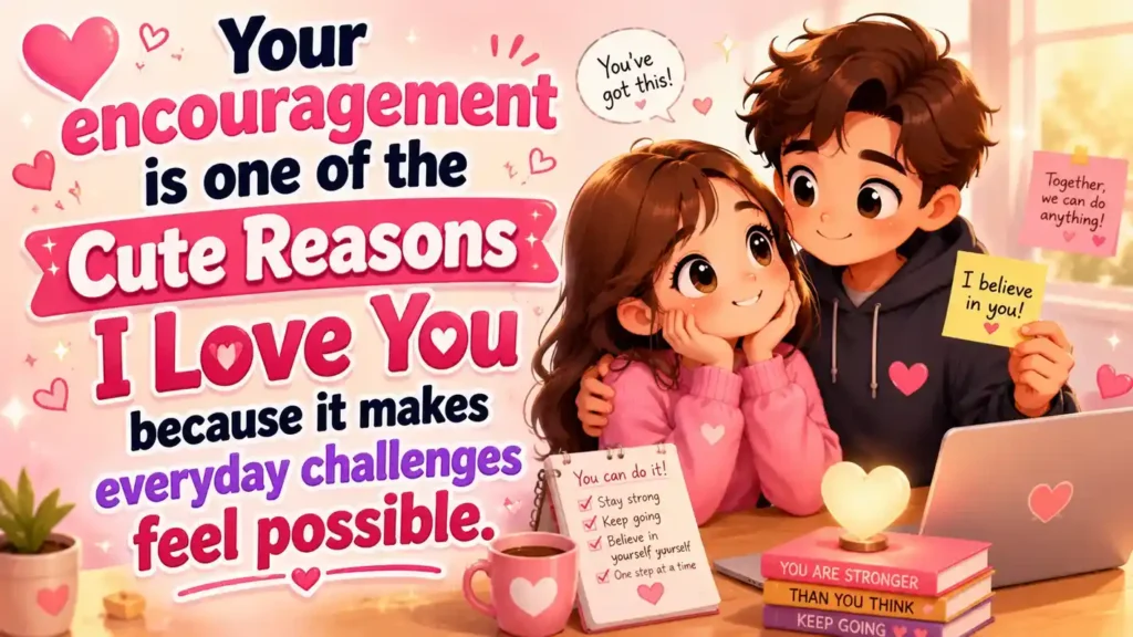 Your encouragement is one of the Cute Reasons I Love You because it makes everyday challenges feel possible.
