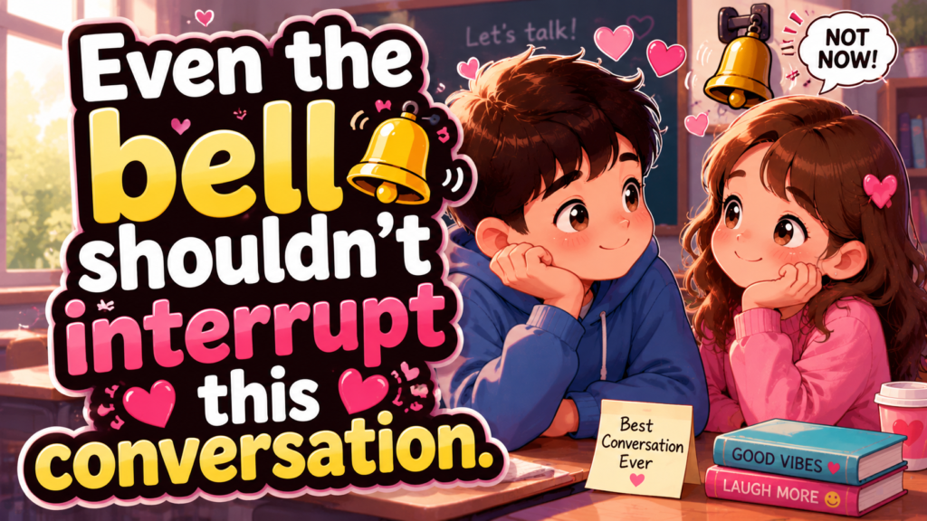 Even the bell shouldn't interrupt this conversation.