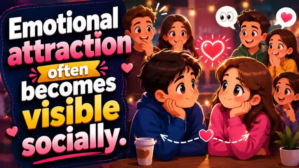 Emotional attraction often becomes visible socially.
