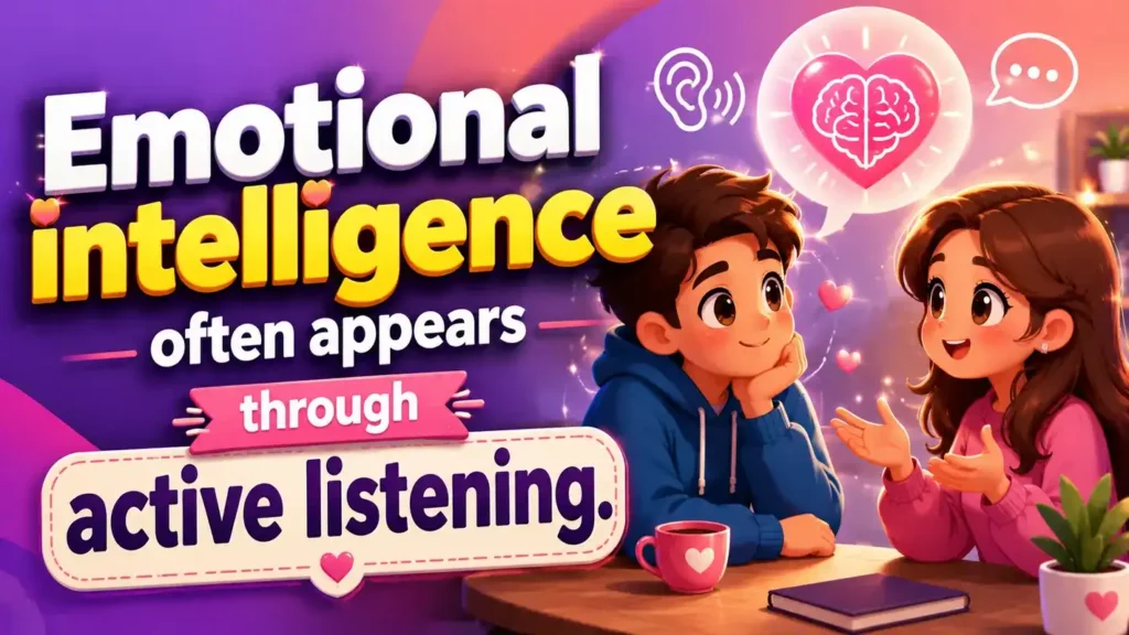Emotional intelligence often appears through active listening.