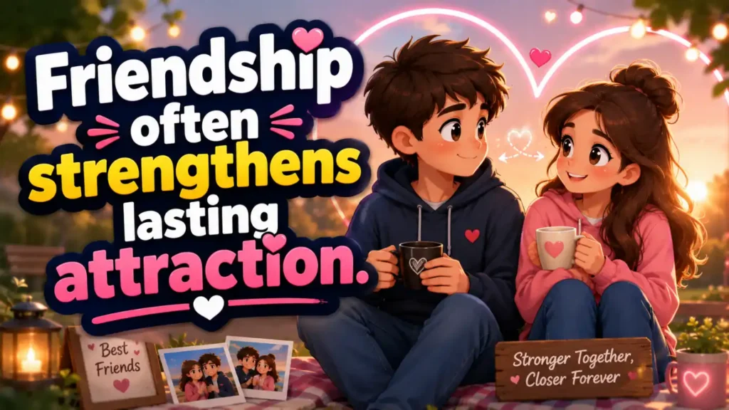 Friendship often strengthens lasting attraction.