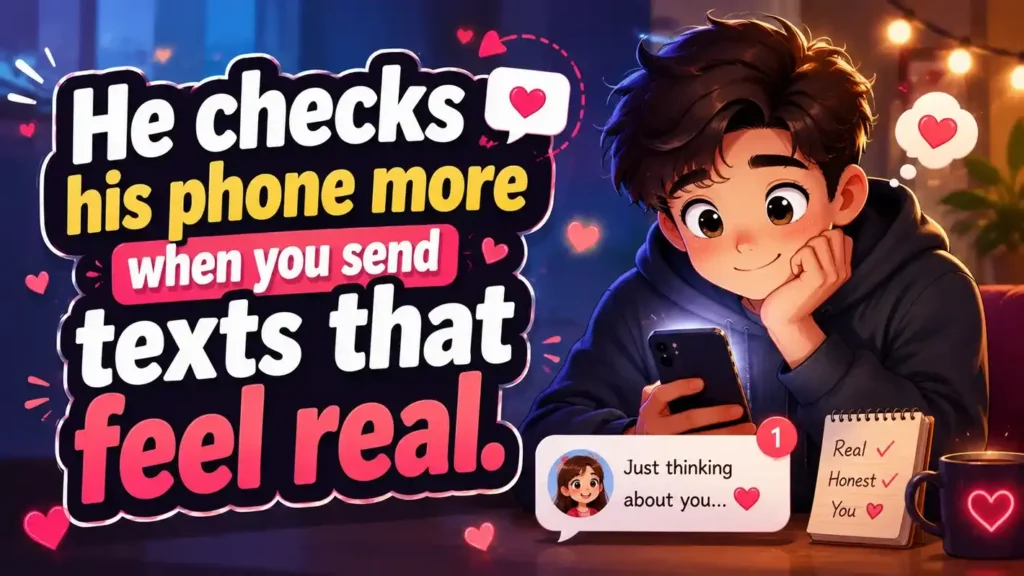 He checks his phone more when you send texts that feel real
