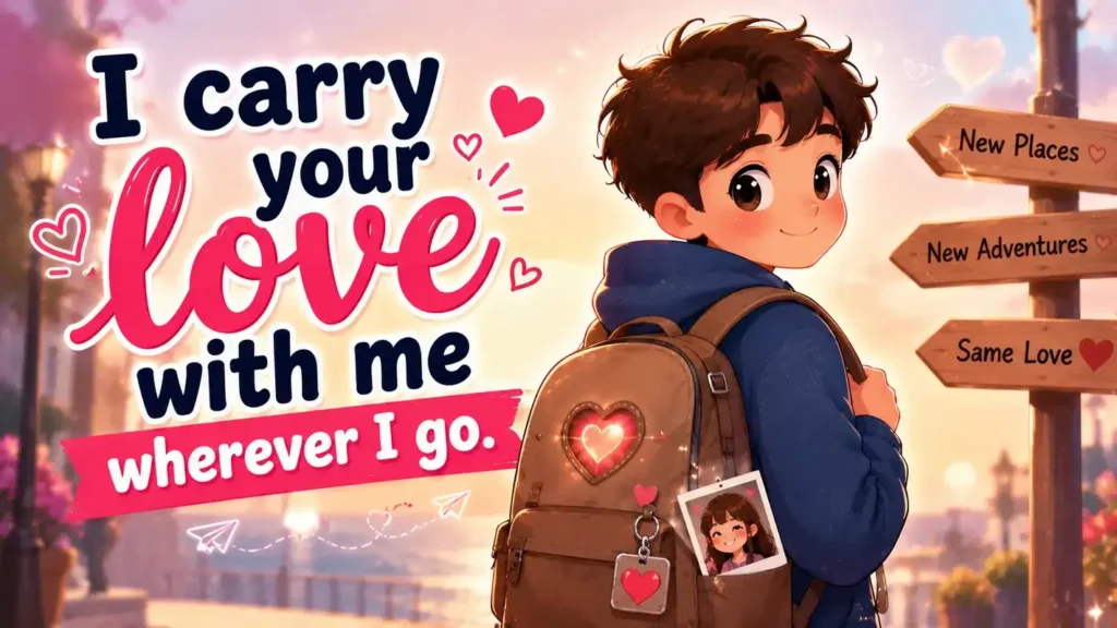 I carry your love with me wherever I go.