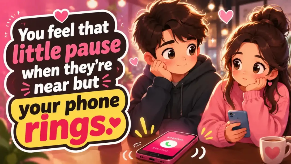 You feel that little pause when they’re near but your phone rings.