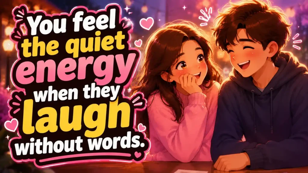 You feel the quiet energy when they laugh without words.