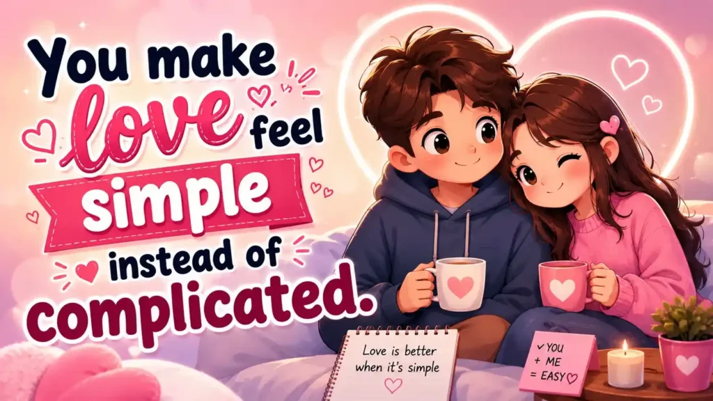 You make love feel simple instead of complicated.
