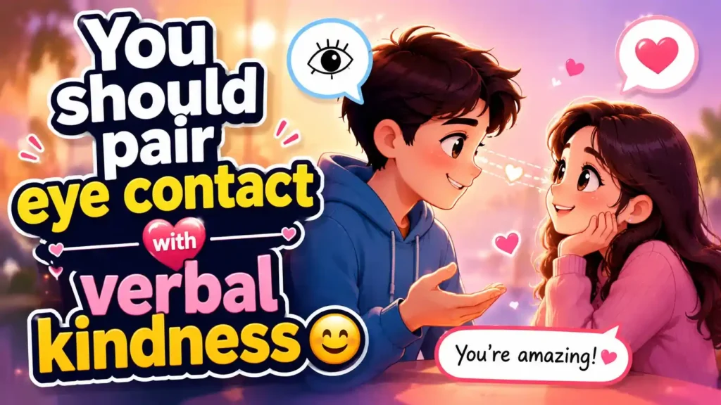 You should pair eye contact with verbal kindness 😊