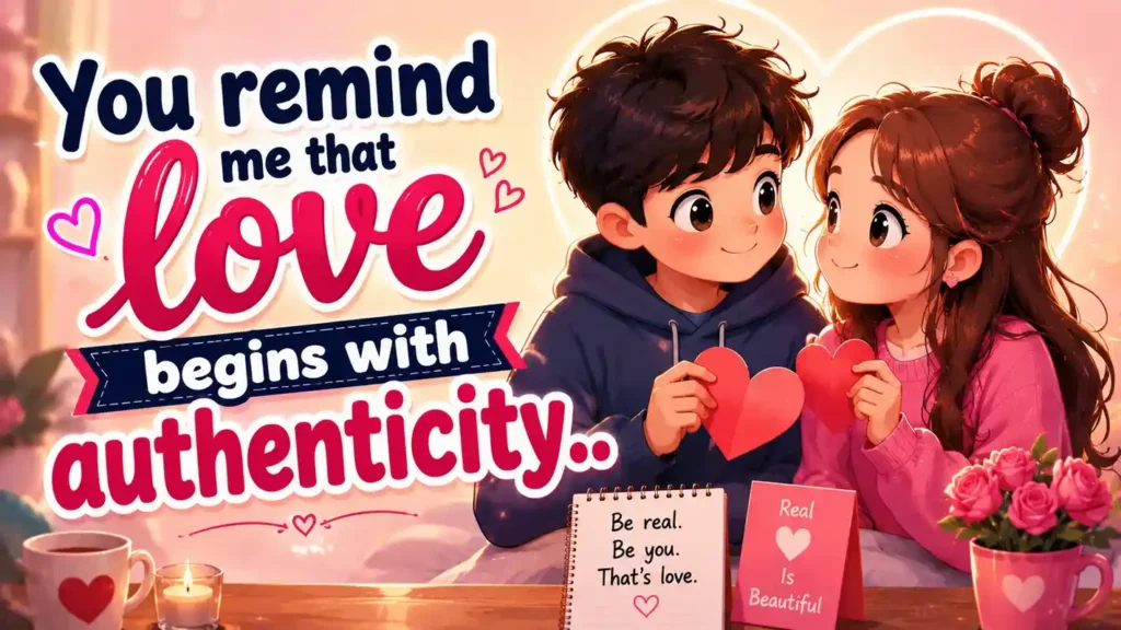 You remind me that love begins with authenticity.
