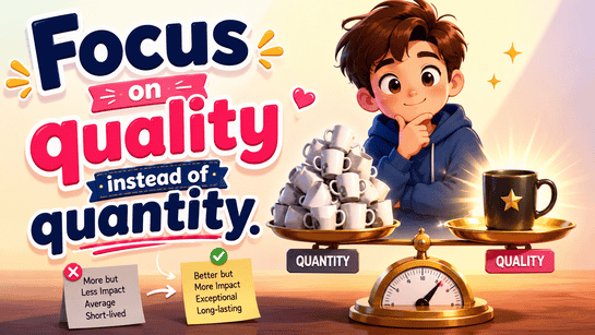 Focus on quality instead of quantity.