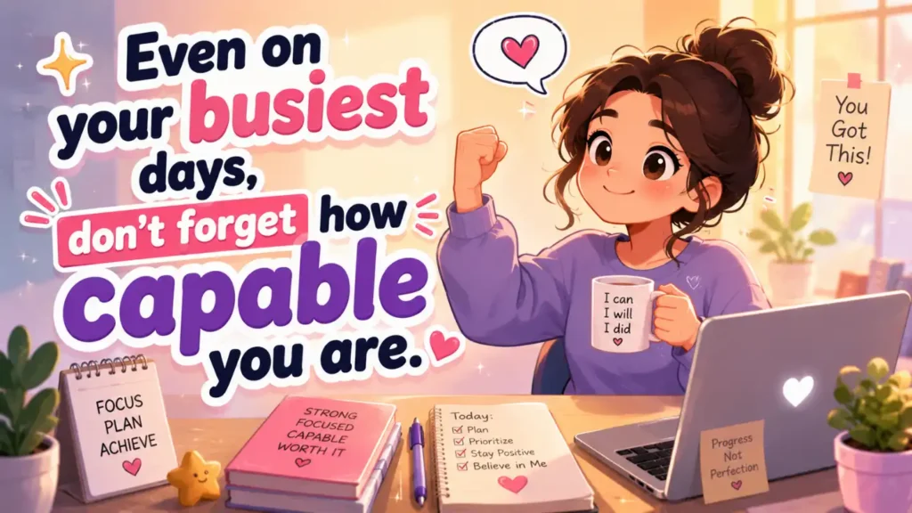 Even on your busiest days, don't forget how capable you are.