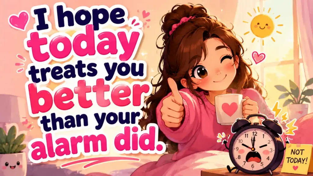 I hope today treats you better than your alarm did.