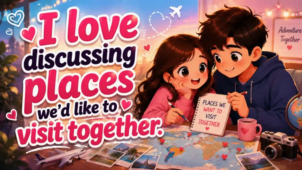 I love discussing places we'd like to visit together.