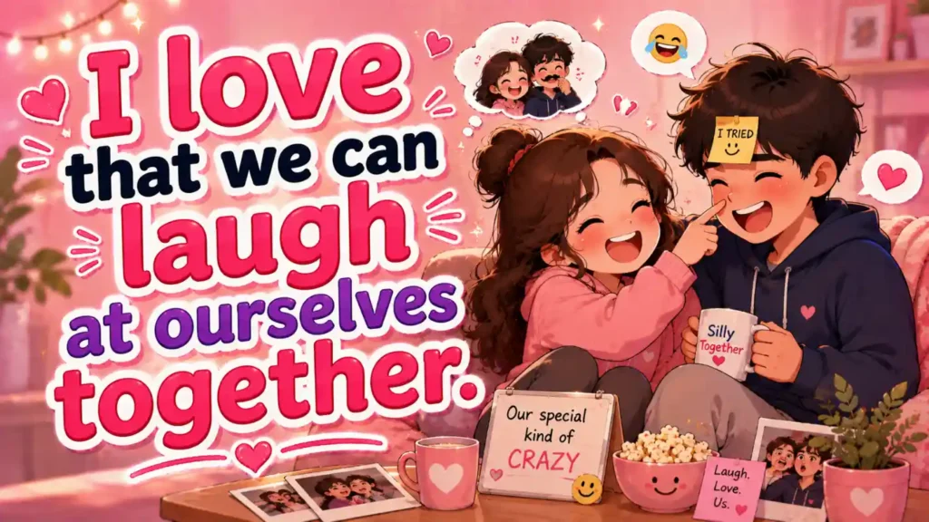 I love that we can laugh at ourselves together.