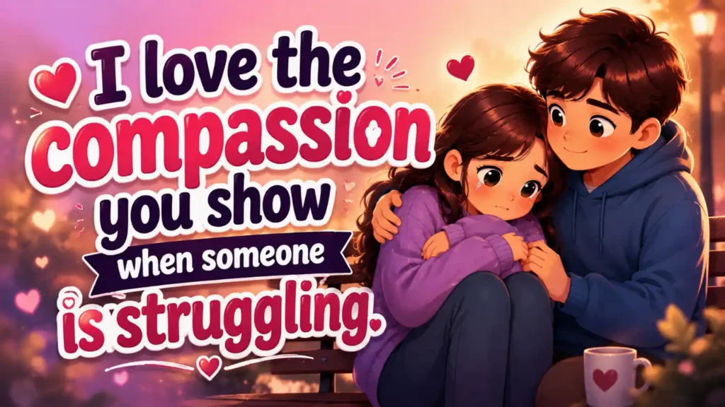 I love the compassion you show when someone is struggling.