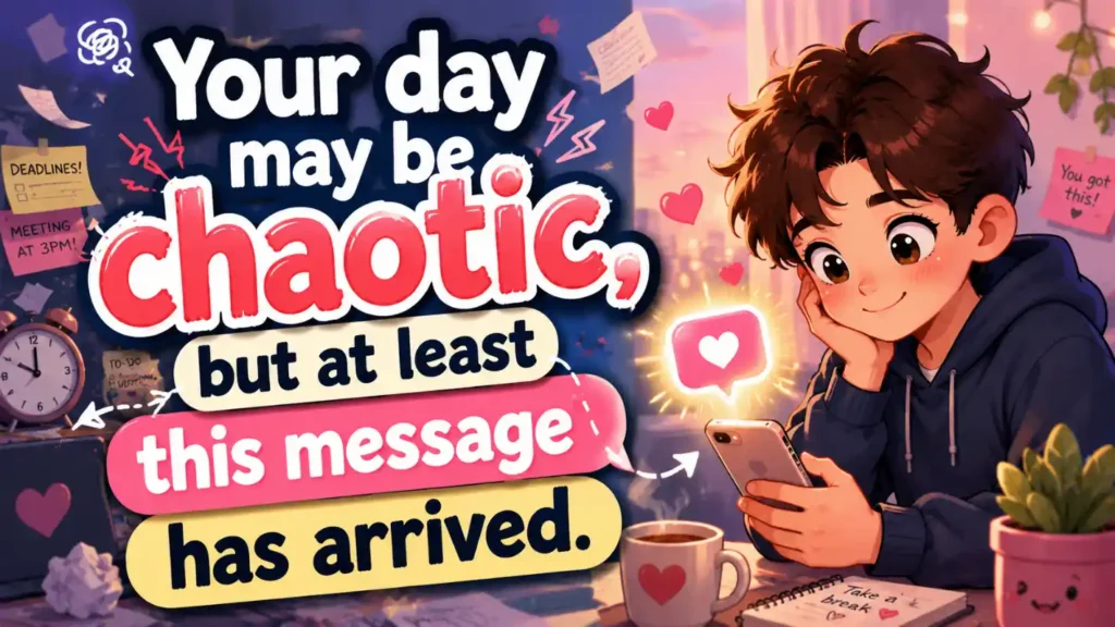 Your day may be chaotic, but at least this message has arrived.