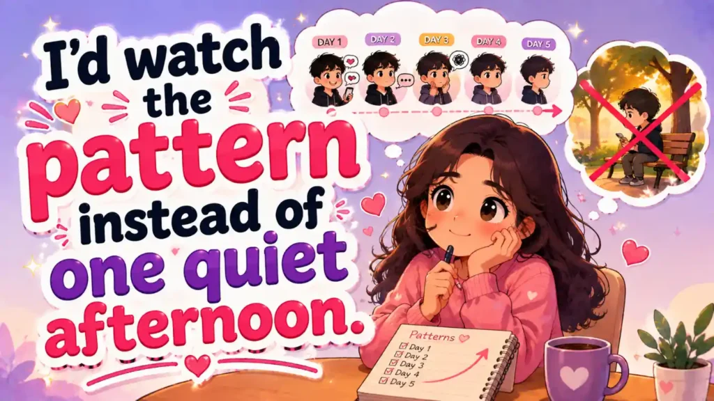 I’d watch the pattern instead of one quiet afternoon.