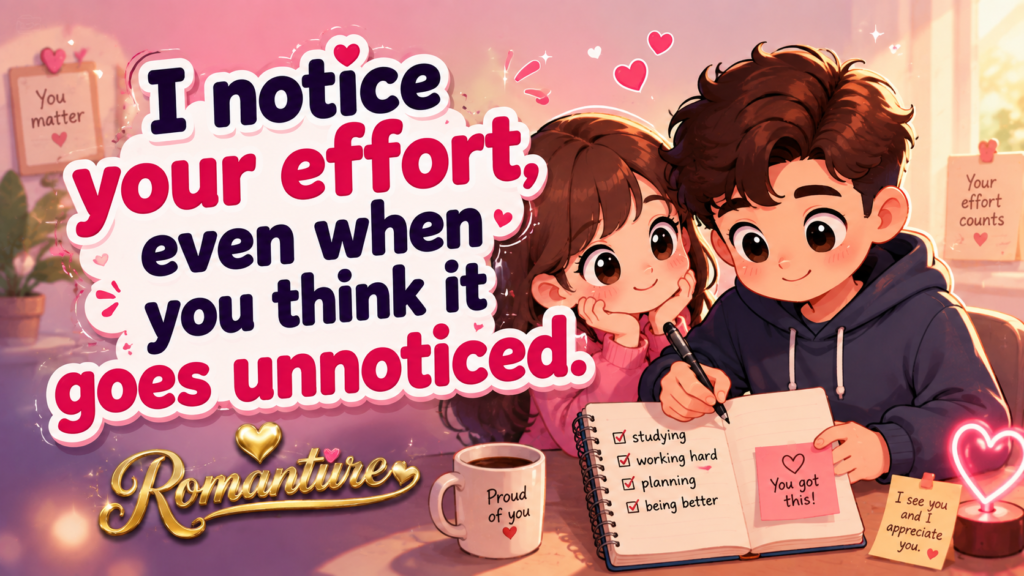 I notice your effort, even when you think it goes unnoticed.