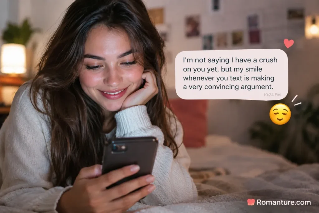 I’m not saying I have a crush on you yet, but my smile whenever you text is making a very convincing argument.